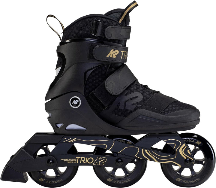 K2 Skates Unisex Inline Skates TRIO 110, black - gold, 30F0133 EU: 47 (UK: 11.5 / US: 12.5) black -