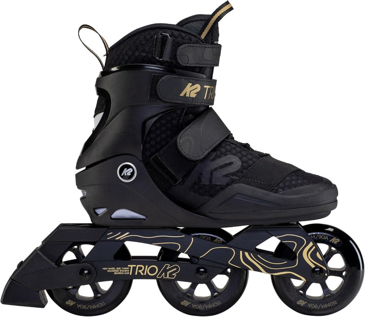 K2 Skates Unisex Inline Skates TRIO 110, black - gold, 30F0133 EU: 44.5 (UK: 10 / US: 11) black - go