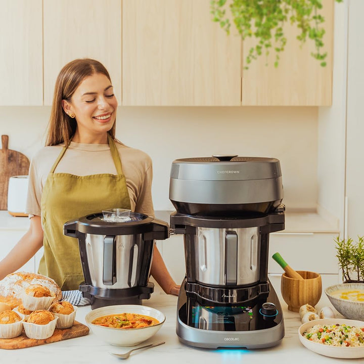 Cecotec Küchenroboter mit Lebensmittelspender Mambo CooKing Total Gourmet. 2200 W, 45 Funktionen, Ta