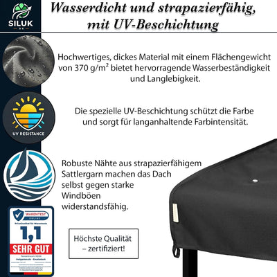freigarten.de Ersatzdach für Pavillon 3x3 Meter Wasserdicht Material: Panama PCV Soft 370g/m² extra