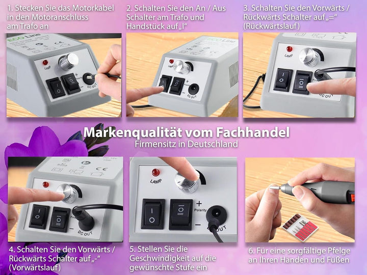 InstrumenteNrw Fusspflegegerät Hornhautentferner Spezielles Fusspflege Set für Fräser Pediküre als S