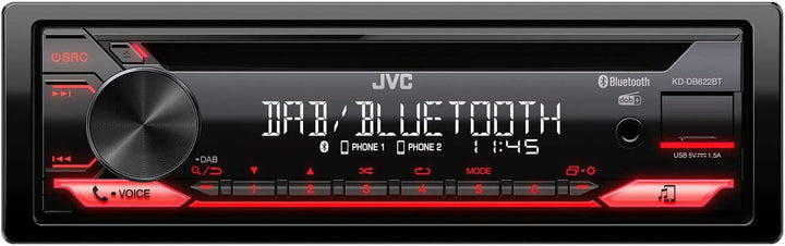 JVC KD-DB622BT CD-Autoradio mit DAB+ und Bluetooth Freisprecheinrichtung (Soundprozessor, USB, AUX-I