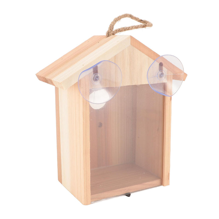 Vogelhaus aus Zedernholz für den Aussenbereich mit Transparentem Design, Fenster-Vogelhaus, Vogelnis