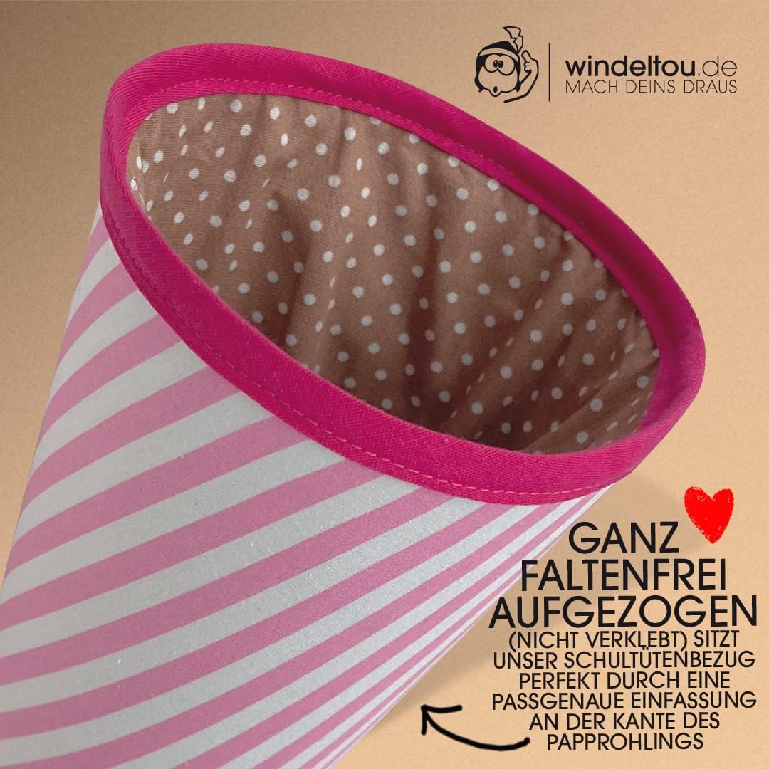 Hochwertige 35 cm Schultüte, Zuckertüte in ROSA | Start deiner Kreativität | Ideal zur Gestaltung mi