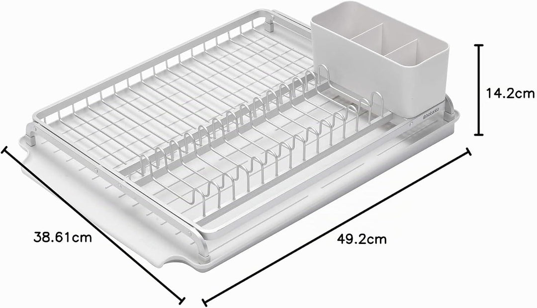 Brabantia Abtropfgestell, Aluminium/Kunststoff, Licht Grau, 13.4 x 50.6 x 39.8 cm L Light Grey, L Li
