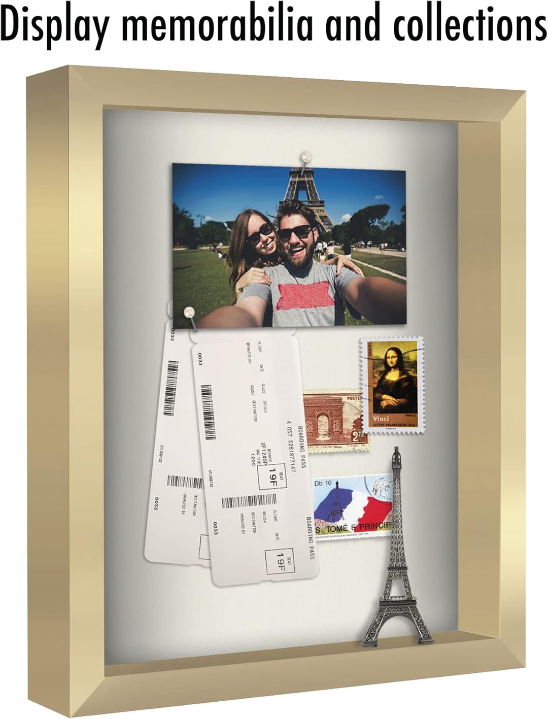 Americanflat 11x14 Shadow Box Rahmen in Gold mit weicher Leinenrückseite - Verbundholz mit poliertem