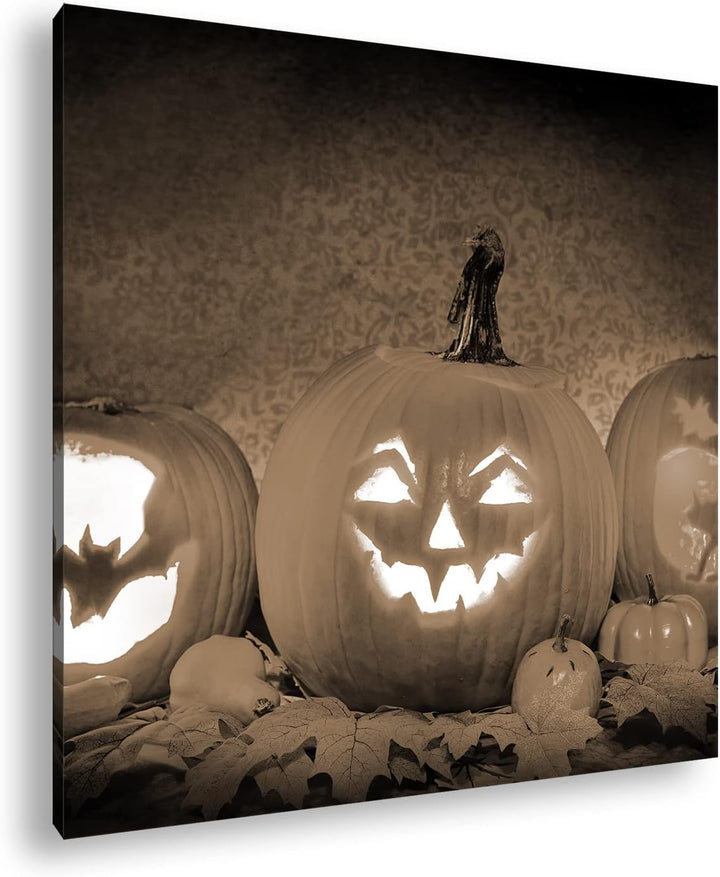 Halloween steht vor der Tür Effekt: Sepia; Format: 60x60 als Leinwandbild, Motiv fertig gerahmt auf