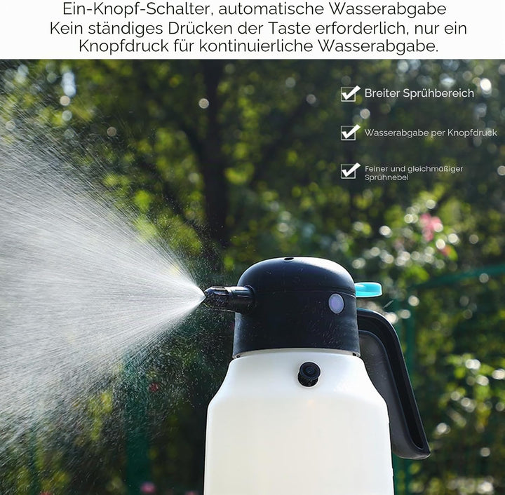 Bewinner 1,8 L Kabelloser Elektrischer Schaumsprüher – Hochdruck PP Sprühflasche für Autowäsche &amp; Ga