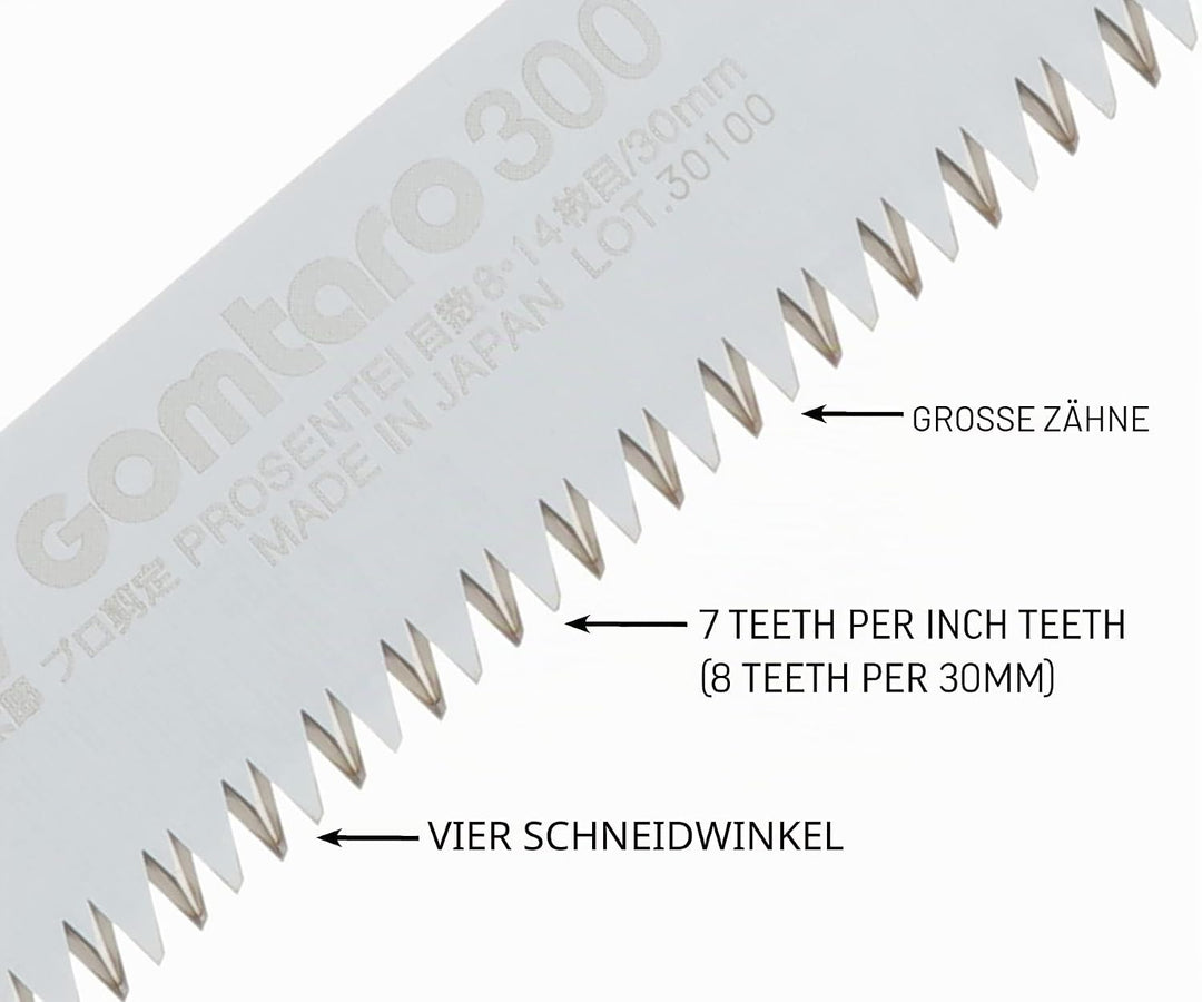 Silky Handsäge für Landschaftsbau GOMTARO 300, Grosse Zähne (Pro-Sentei) 108–30