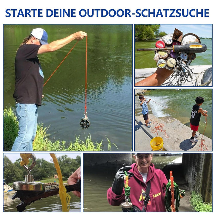 FINDMAG Superstarke Neodym-Angelmagnete, 700 Pfund (317 kg) Zugkraft, Seltenerdmagnet mit versenktem