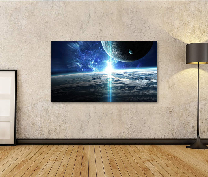 islandburner Bild auf Leinwand Universum Szene Planeten Sterne Und Galaxien Raum Bilder Wandbilder P