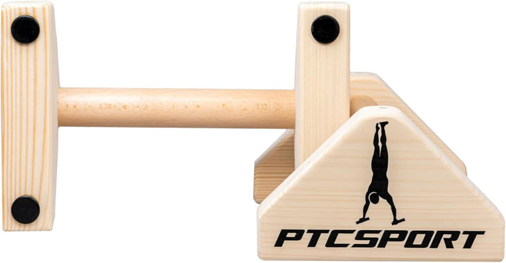 PTCSPORT Liegestützgriffe – 2x gelenksschonende & rutschfeste Holz Liegestützgriffe – Calisthenics E