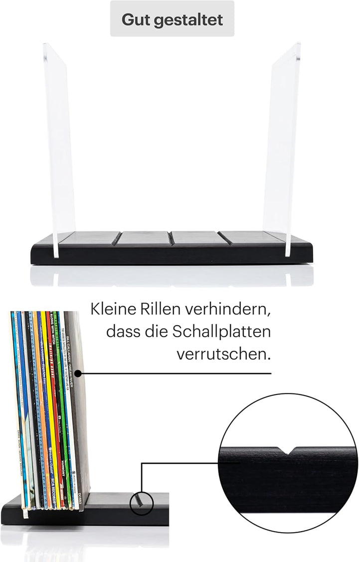 Schallplattenständer - Ein Plattenhalter im minimalistischen Design - 60 LP Kapazität - passt zu jed
