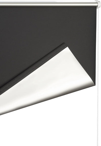 K-home Klemmfix Rollo Verdunklung, Polyester, Schwarz, 70 x 200 cm (B x L) Schwarz 70 x 200 cm (B x