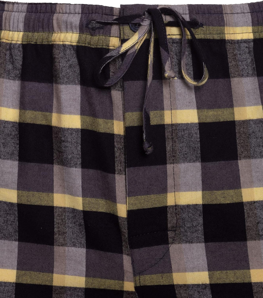 Revise RE-911 Schlafanzug für Herren - Lang - Flannel 100% Baumwolle - Pyjama - XXL Grau /Gelb 1051,