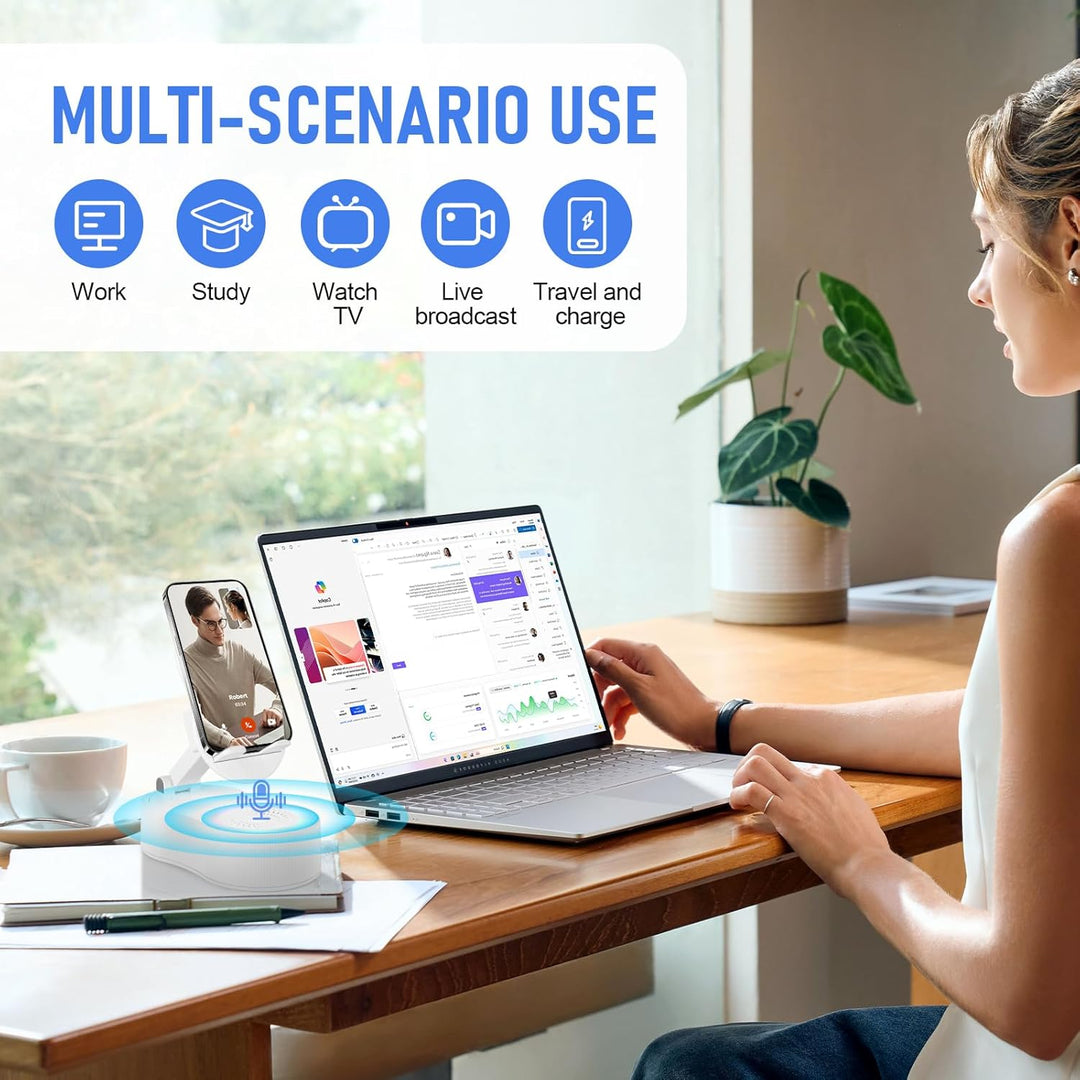 Handy-Ständer mit kabellosem Bluetooth-Lautsprecher – Induktionslautsprecher mit verstellbarer Handy
