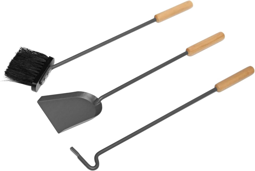 raik R1017 Raik Kaminbesteck mit Holzgriff, 3-teilig, grau + RITZ