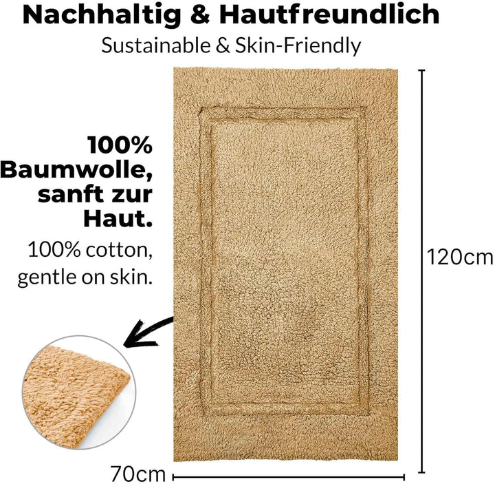 etérea Kiara Baumwolle Badematte, WC Vorleger Badvorleger Badteppich - waschbar100 Zertifiziert, wei