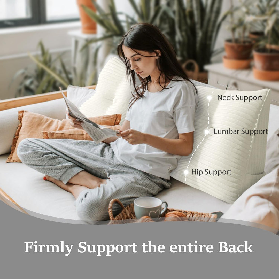 Johnear Keilkissen Lesekissen für Bett und Sofa Lehnenkissen, Rückenkissen Kopfteil Bett Rückenlehne