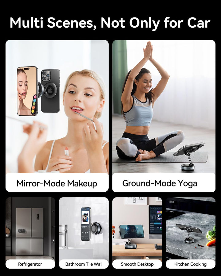 MRGLAS 2025 Upgraded Handyhalterung Auto Magnet für Magsafe Autohalterung, Vakuum Saugnapf Handy Hal