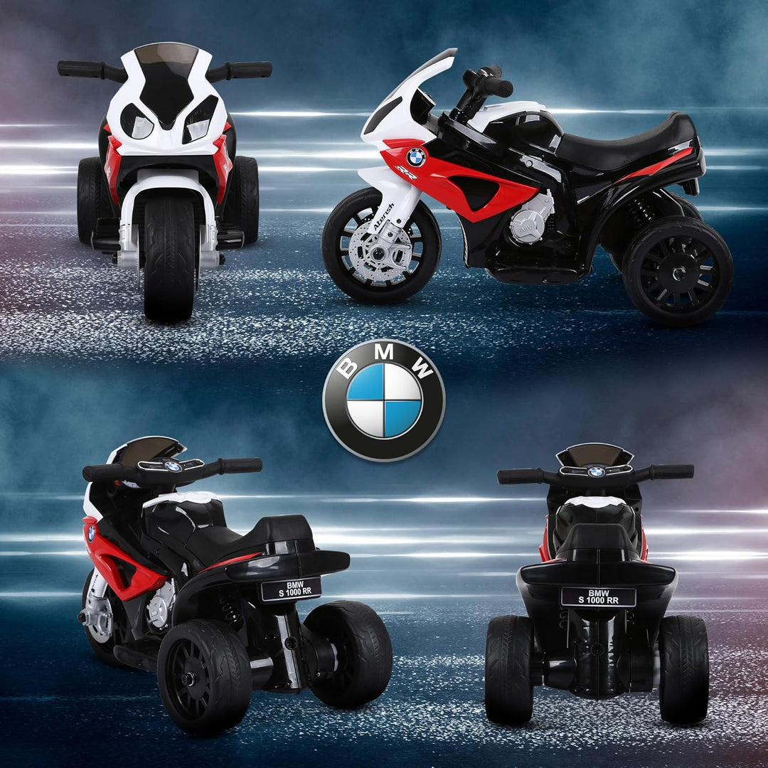 HOMCOM Elektro Kindermotorrad Kinderfahrzeug Elektro-Dreirad mit Akku Rot PP + Stahl 66 x 37 x 44 cm
