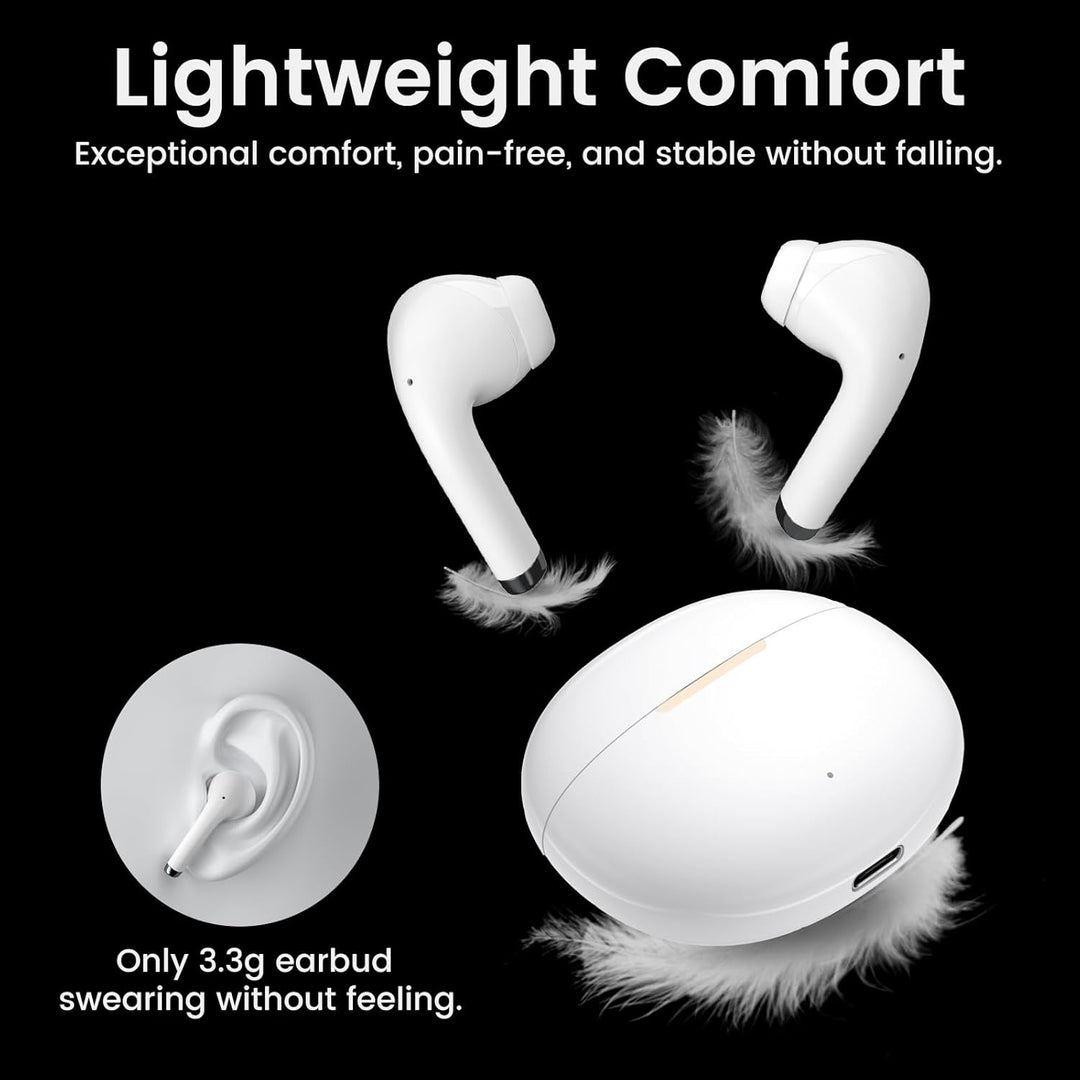 yobola Kopfhörer Kabellos Bluetooth 5.4, Semi-In-Ear Ohrhörer Tiefer Bass Stereo Touch Control mit 4