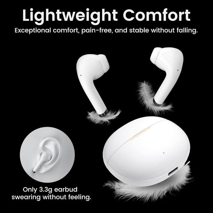 yobola Kopfhörer Kabellos Bluetooth 5.4, Semi-In-Ear Ohrhörer Tiefer Bass Stereo Touch Control mit 4