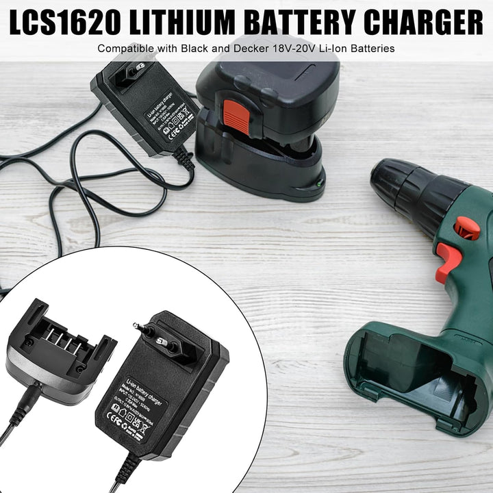 18V/20V Ladegerät Kompatibel mit Black & Decker: Ladegerät 18V/20V Lithium,Lithium-Ionen-Batterie BL