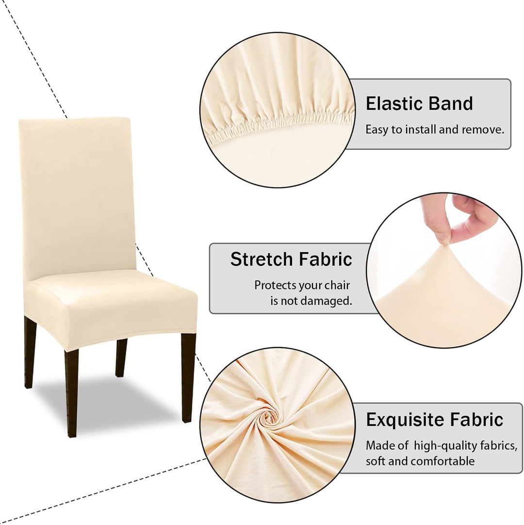 FIGOOO Stuhlhussen 4er Set Stretch Stuhlhussen für Esszimmerstühle Elastisch Moderne Universal Stuhl