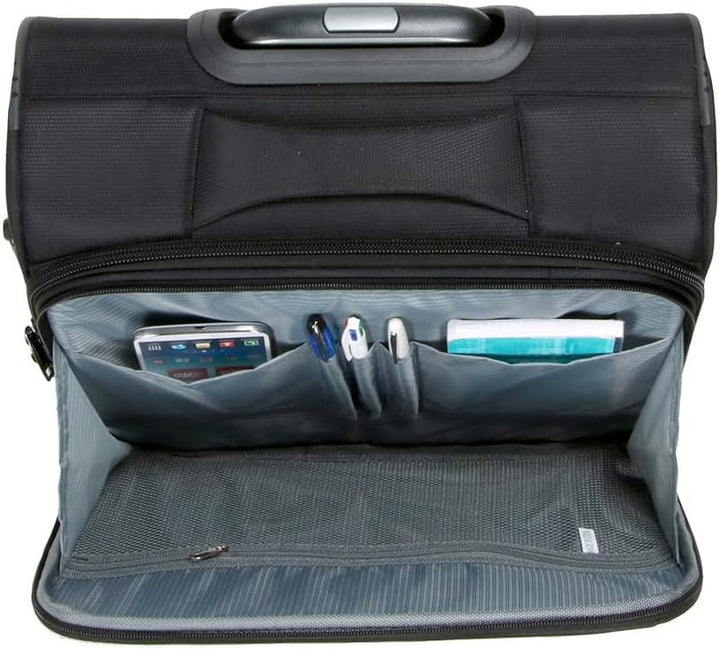 House Of Leather Business Organizer Büro Reise Pilotenkoffer 4 Rollen Trolley Kabinentasche Schwarz
