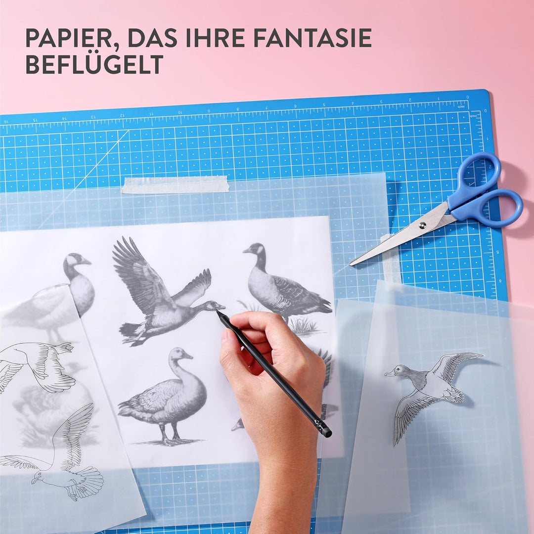 Tritart Transparentpapier Bedruckbar Weiss DIN A4 | 300 Blatt 100g/qm | Papier Transparent A4 - 300