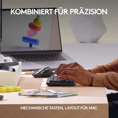 Logitech MX Mechanical Mini kabellose TKL-Tastatur mit Beleuchtung, Tactile Quiet, und MX Master 3S