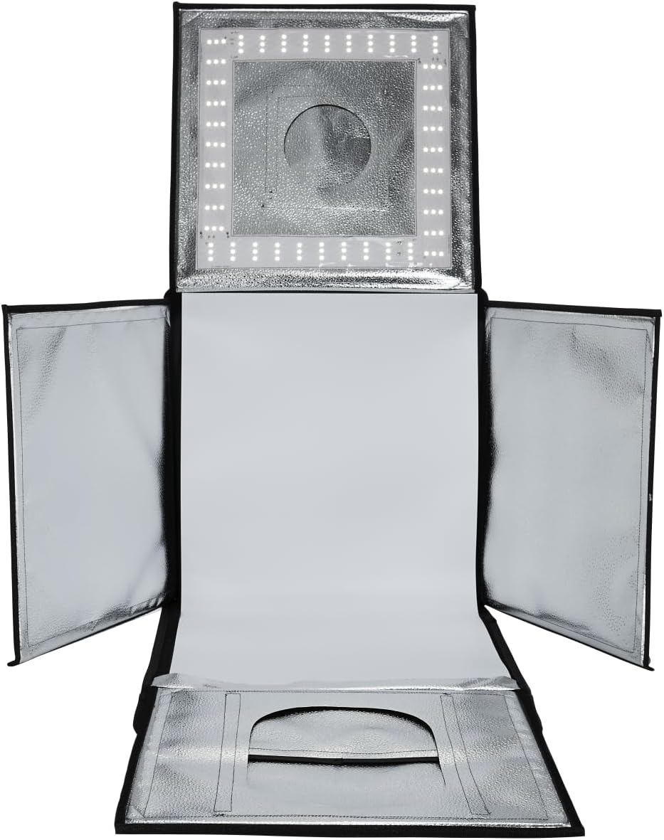 Walimex Pro Aufnahmewürfel, Ready to go (43 x 43 x 43 cm mit LED Beleuchtung, inkl. Hohlkehleneinlag