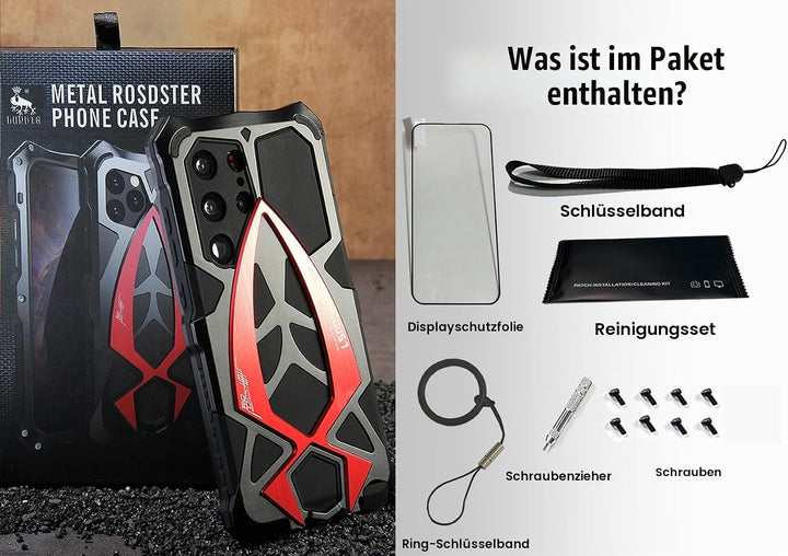 Schutzhülle kompatibel mit Samsung Galaxy S24 Ultra – Kameraschutz – robust – Metall und Silikon – s