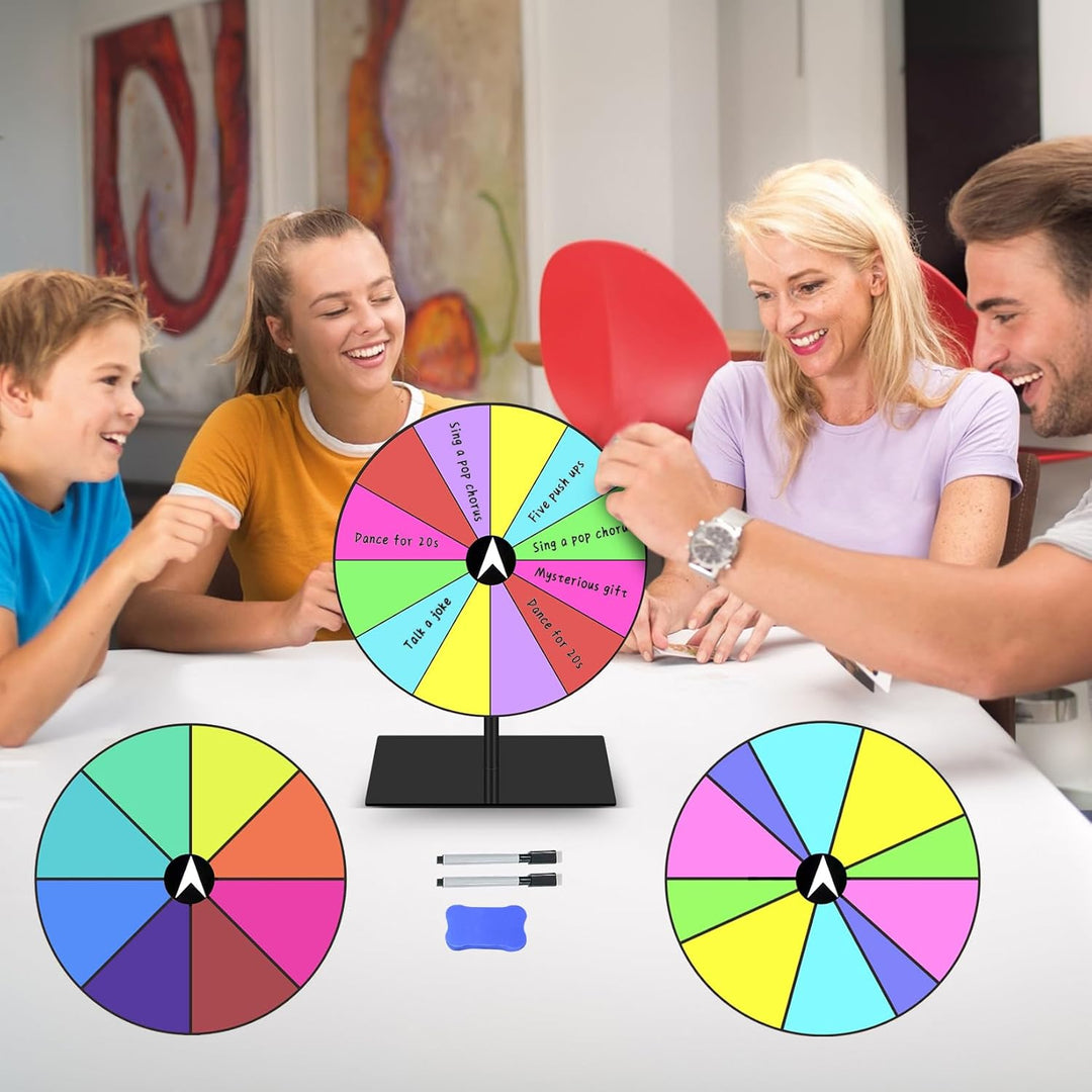 8/10/12 Slots Glücksrad zum Drehen 20cm Gluecksrad zum Selbstgestalten mit Ständer Drehendes Preisra