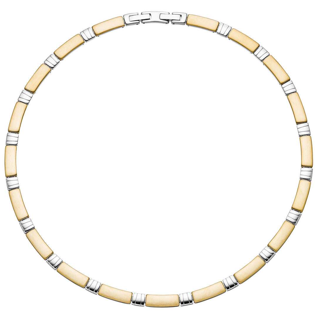 Jobo Damen Collier Halskette aus Edelstahl gold farben beschichtet bicolor 47 cm Kette