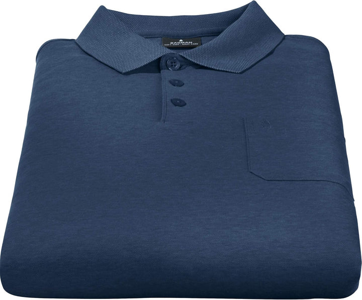 Ragman Herren Polo-Shirt, Basic, Langarm M Azurblau, M Azurblau
