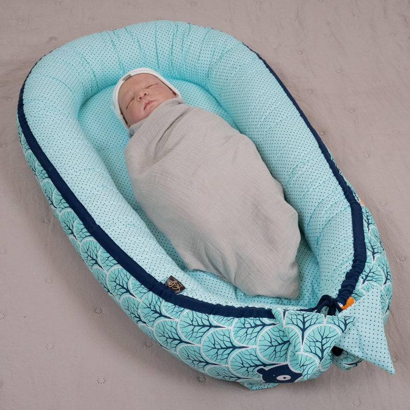 PaLulli Kuschelnest 2-seitig Babynest Babynestchen Baby Nest Nestchen Reisebett Wickelauflage Kusche