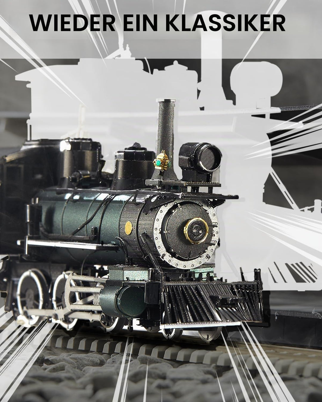 Piececool 3D Puzzle Metall, Zug für Modellbausatz Erwachsene, 3D-Puzzles zu Bauen, BAU, Bastel-Kits,