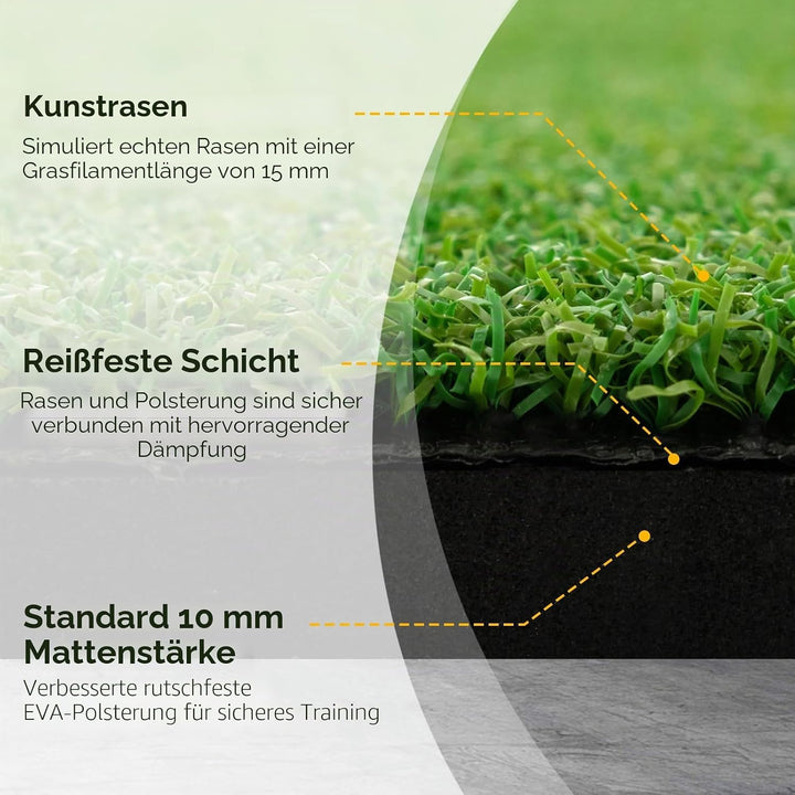 LIFEZEAL Golf Übungsmatte, Abschlagmatte Golf mit 6 Abschlagpositionen, Outdoor Sports Golf Training