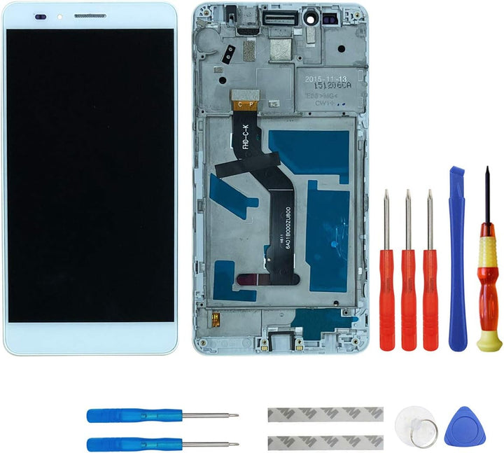 swark LCD Display Kompatibel mit Honor 5X (Weiss mit Rahmen) Touchscreen + Tools