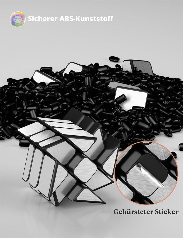 ROXENDA Speed Zauberwürfel Set, Würfel Set mit Silber Mirror Cube und Gold Mirror S Cube, Unregelmäs
