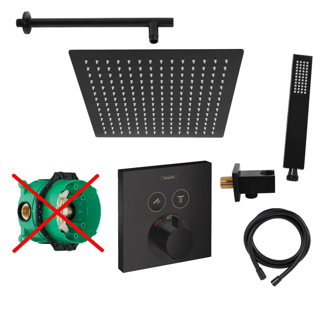 vanvilla Duschsystem mit Unterputz Thermostat Duscharmatur von Hansgrohe OHNE iBox mit vanvilla Rege