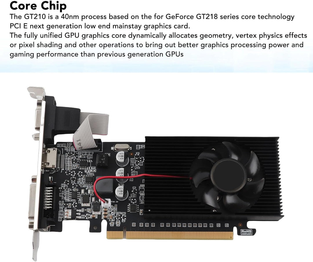 Tonysa Gaming Grafikkarte PCI Express2.0, 1 GB 64 Bit DDR3 Grafikkarte, mit HD Multimedia Schnittste