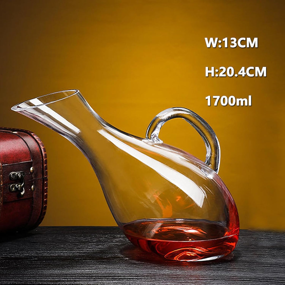 YEKUYEKU Red Wine Decanter, Glass Carafe Aerator, 100% Lead-Free Crystal Wine Carafe, Unique Wine Ae