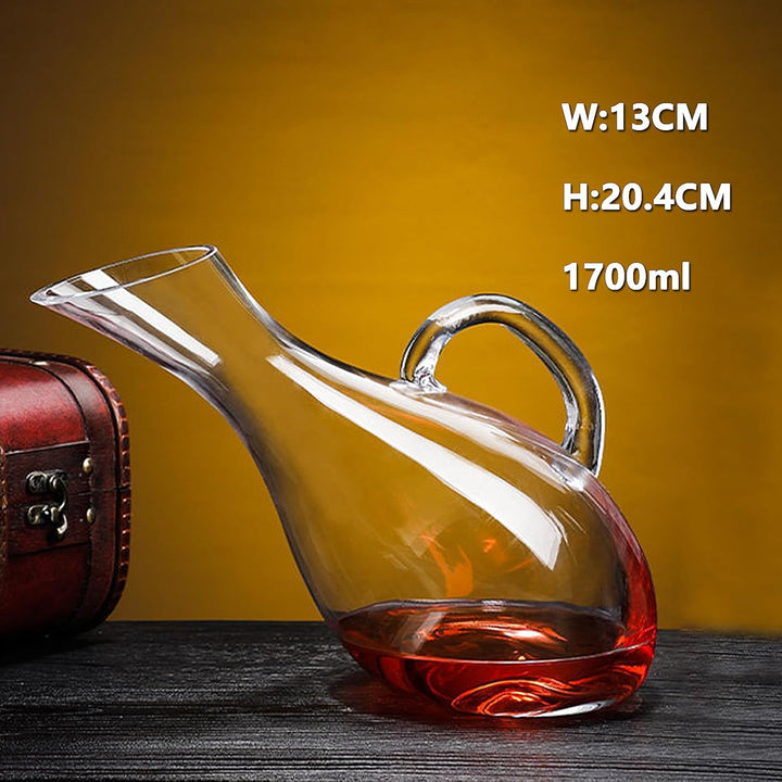 YEKUYEKU Red Wine Decanter, Glass Carafe Aerator, 100% Lead-Free Crystal Wine Carafe, Unique Wine Ae