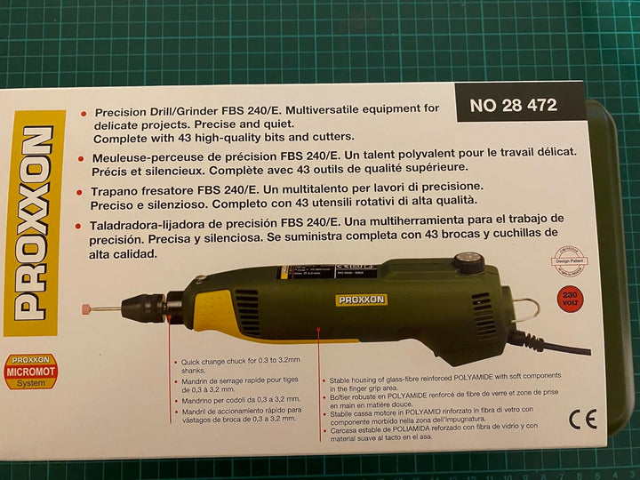 PROXXON MICROMOT Multitool/Feinbohrschleifer FBS 240/E Set mit Schnellspannbohrfutter - inklusive 43