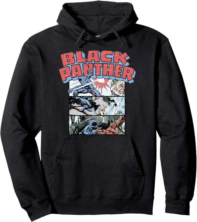 Marvel Black Panther Retro Comic Stacked Panel Art Pullover Hoodie