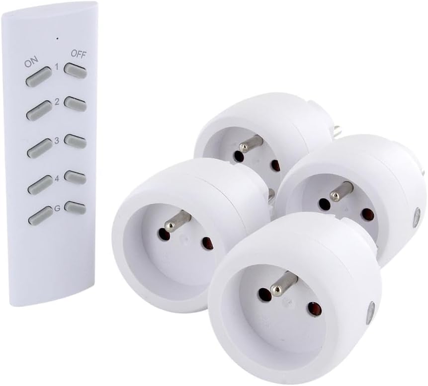 Set mit 4 Mini-Steckdosen On/Off und Fernbedienung