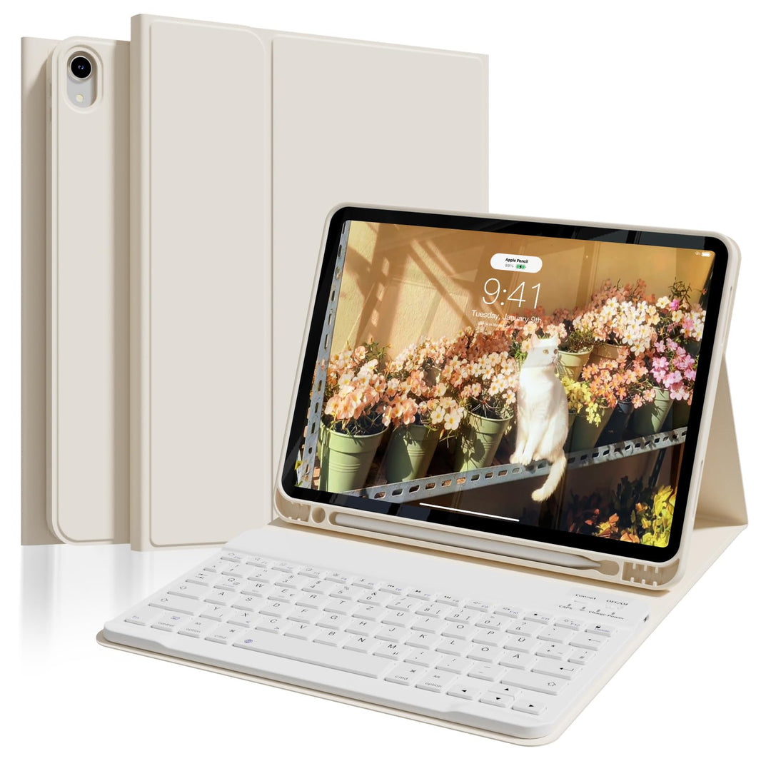 Hülle mit Tastatur für iPad Air 11 Zoll M4/M3/M2 (2026/2025/2024), iPad Air 5 4 2022/2020 10,9 Zoll,